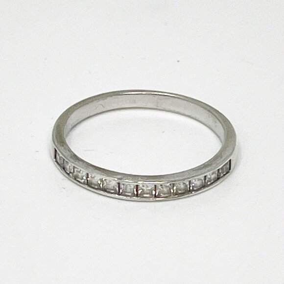 925 Sterling Silver Channel-Set Cubic Zirconia Eternity Band Ring Size 9.75 - Picture 2 of 7